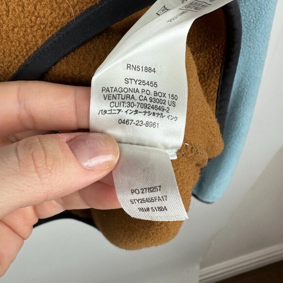 Patagonia Women's Lightweight Synchilla Fleece Snap-T Pullover XS Blue Brown - Picture 7 of 8